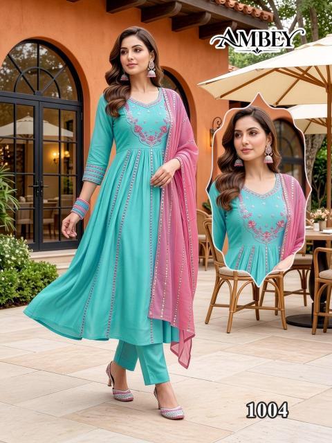 Desi kudi ambey 3pcs kurti exporter wholesaler
